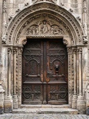 Relevo na porta de catedral