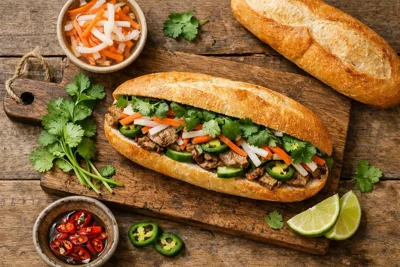 Sanduíche banh mi vietnamita