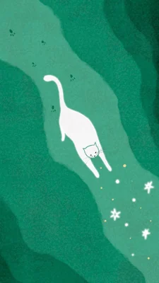 Desenho de gato verde