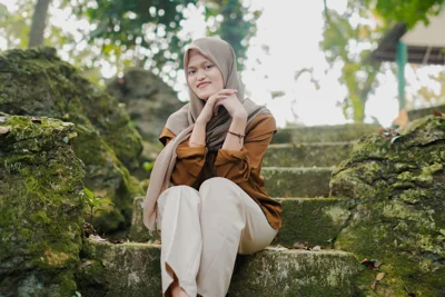 Retrato de mulher muçulmana com hijab